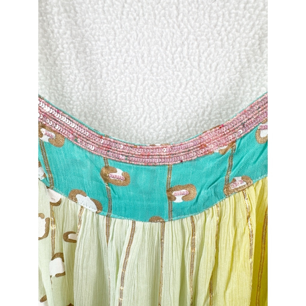 NWT High-End Boutique Maxi Dress w/ Gold Accents S/M Adjustable - Picture 6 of 8